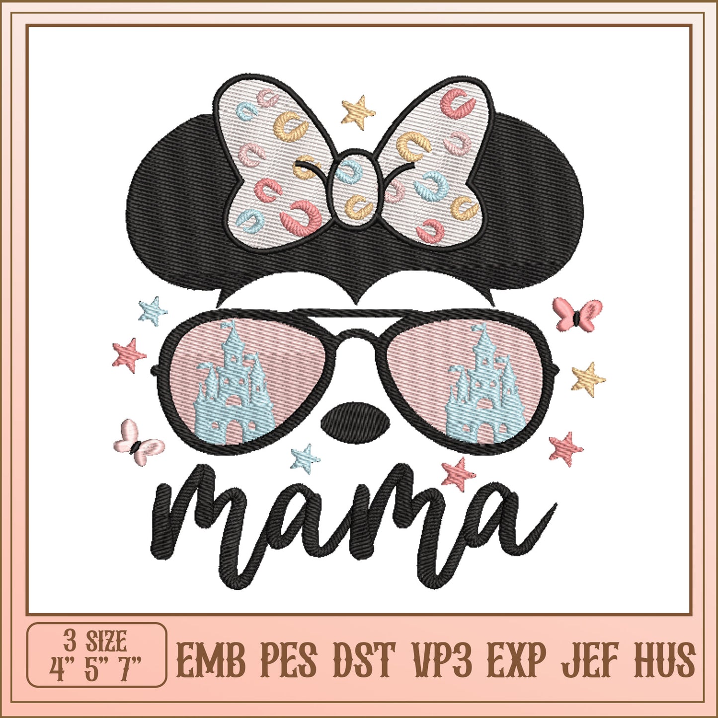Mama Mouse Embroidery Design