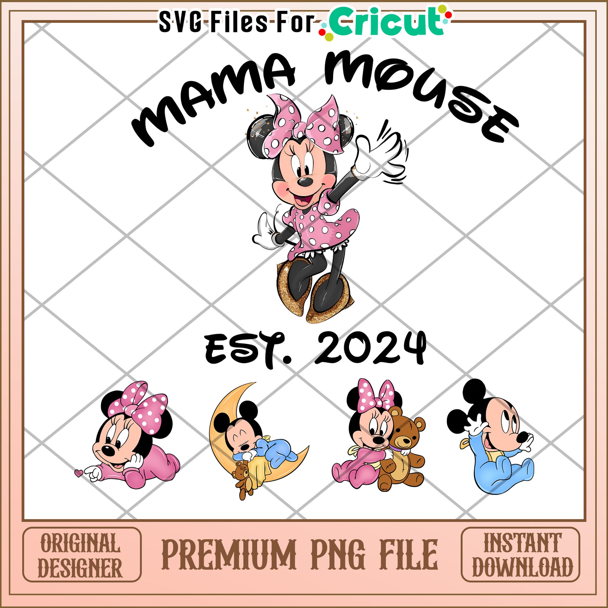 Mama Mouse PNG Cricut Design 2024