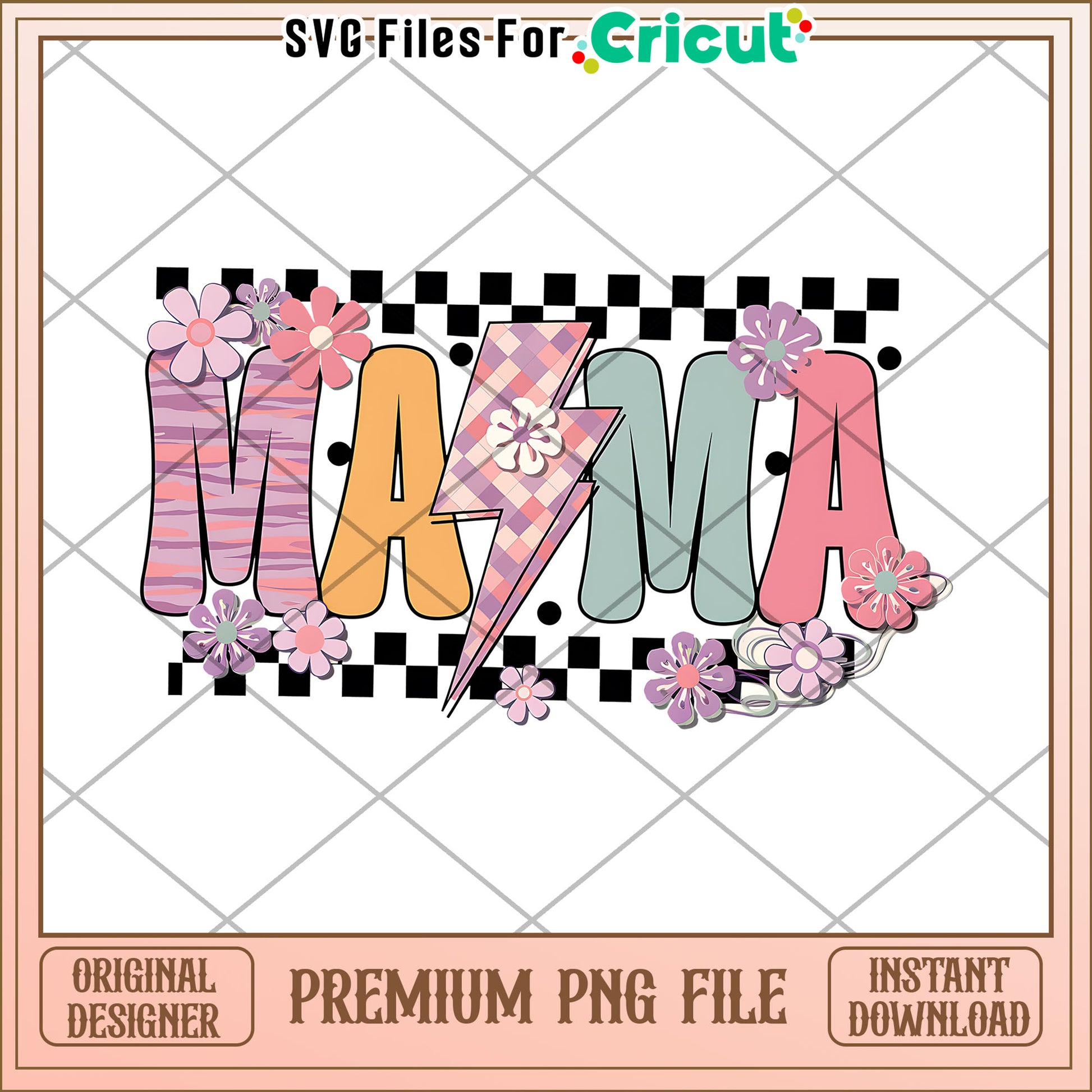 Mama PNG Design Retro Floral Flower Power