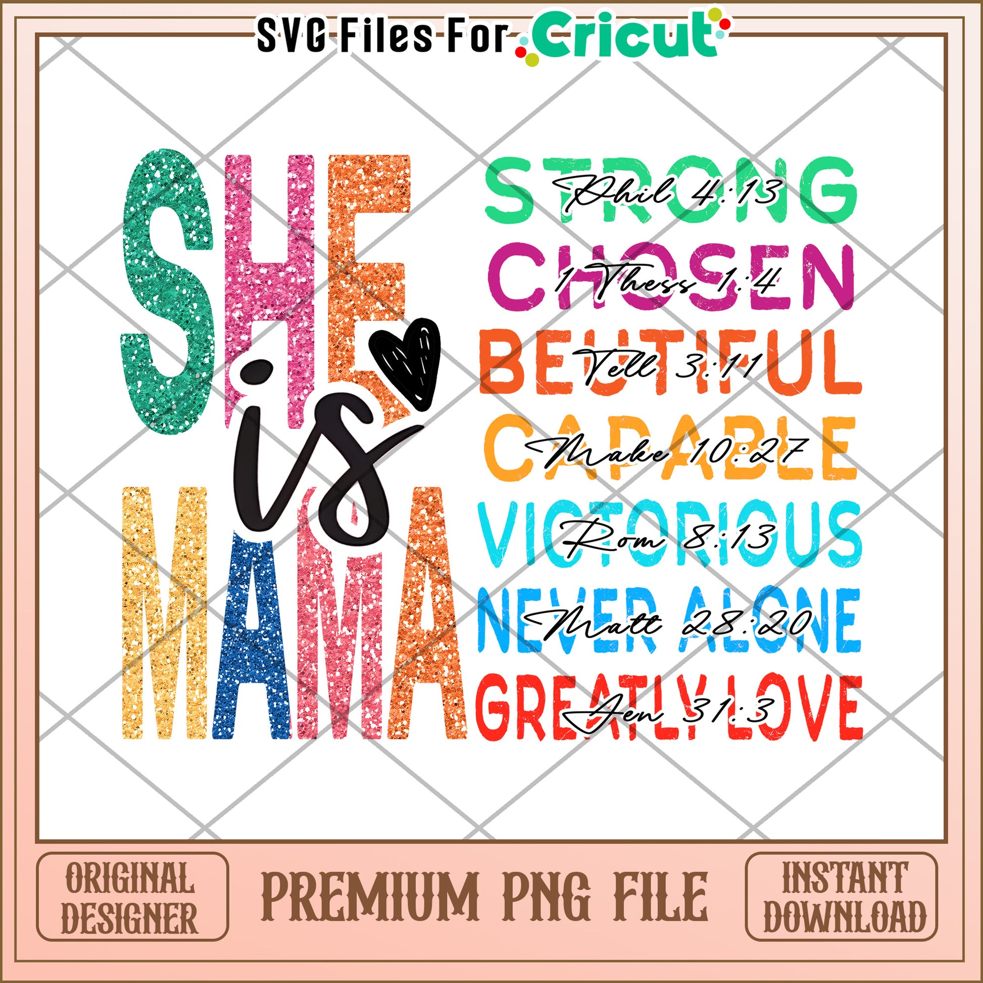 Mama PNG Sublimation Design Strong Faith