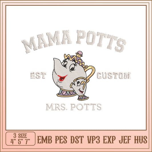 Mama Potts Embroidery Design