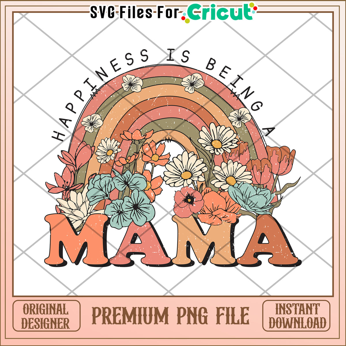 Mama Rainbow Flowers PNG Design – svg files for cricut
