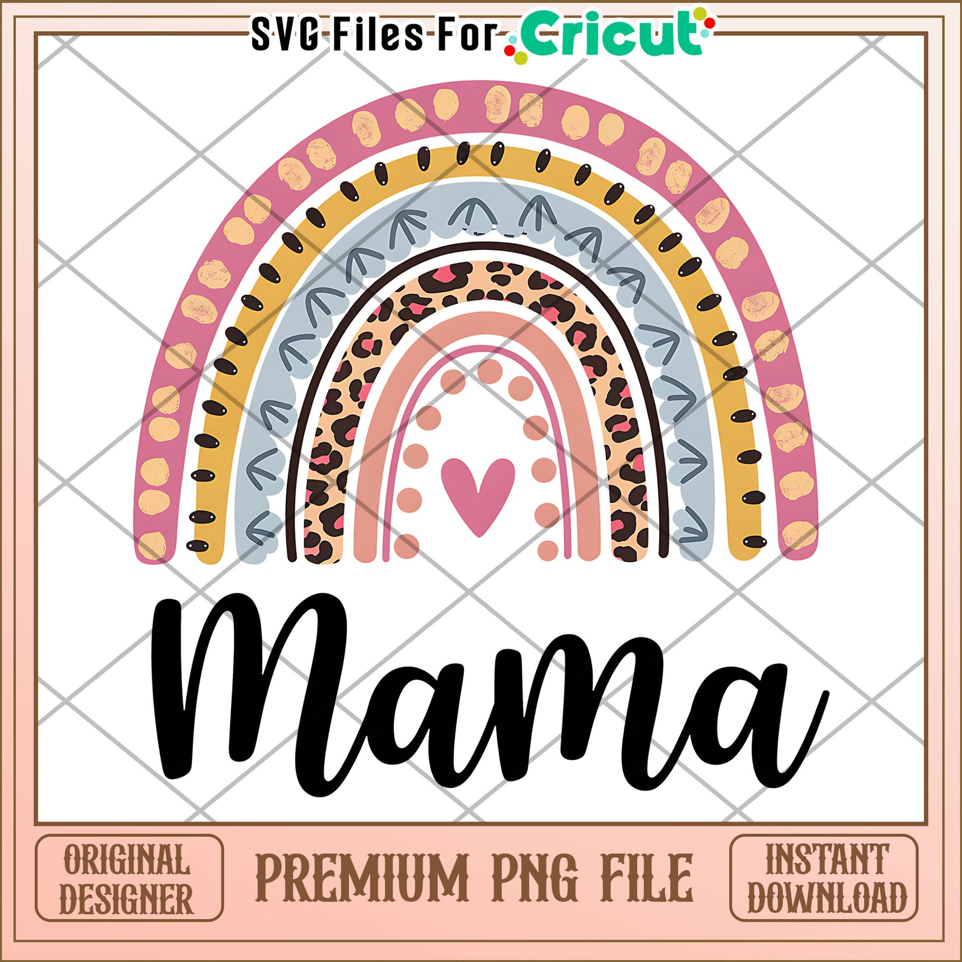 Mama Rainbow PNG Design, Instant Download