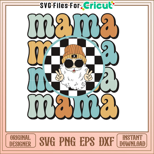 Mama SVG Retro Groovy Santa