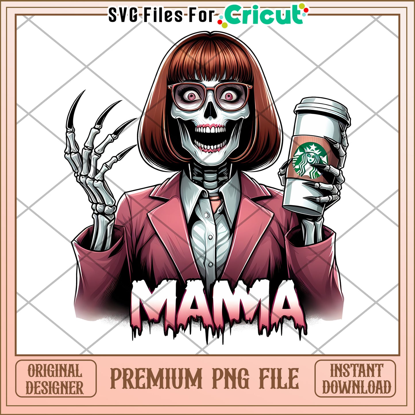 Mama Skeleton PNG Sublimation Design