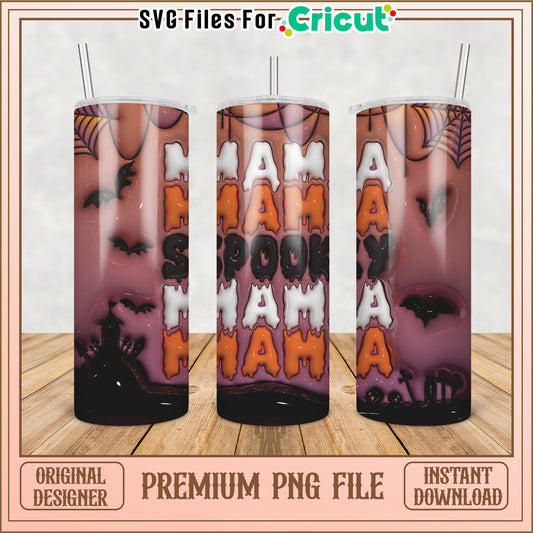 Mama Spooky Halloween Tumbler PNG
