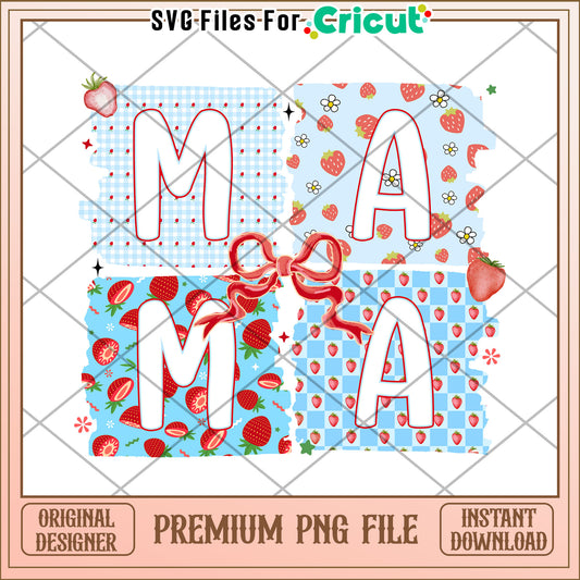 Mama Strawberry PNG Design