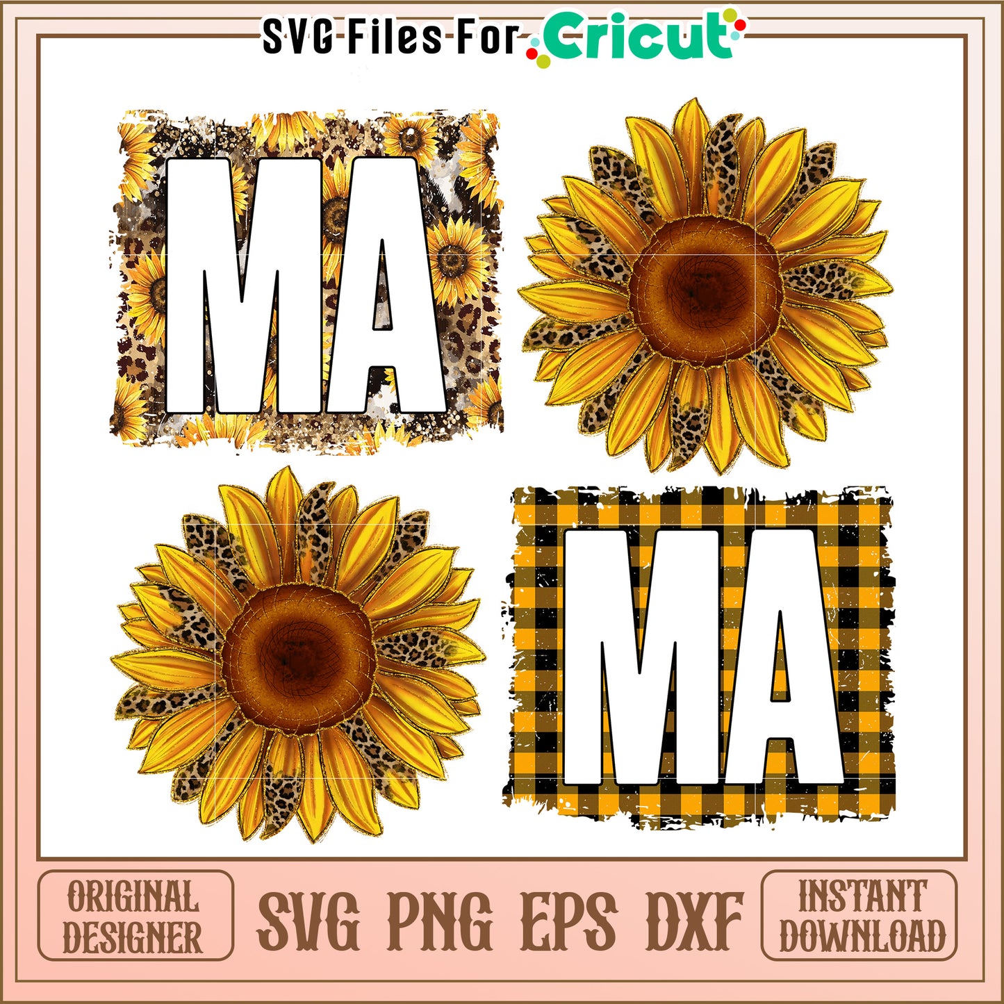 Mama Sunflower SVG Cut File Instant Download