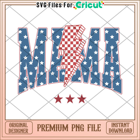 Mama amercican design png, mama png, america flag png