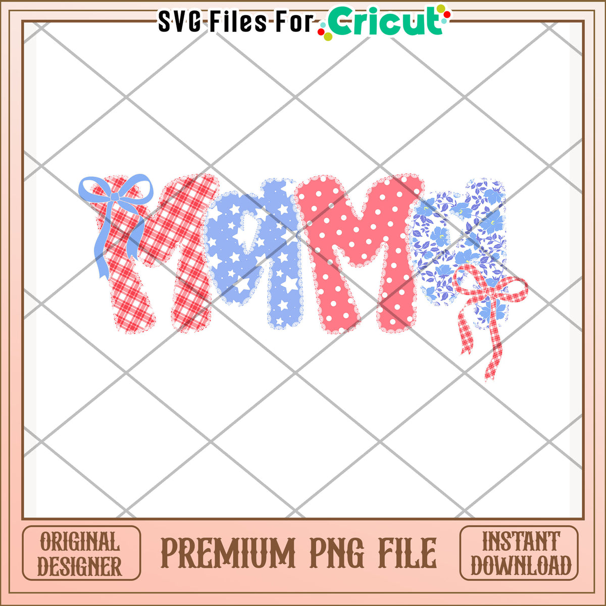 Mama bowtie design png, 4th of july design png, patriotic theme png ...