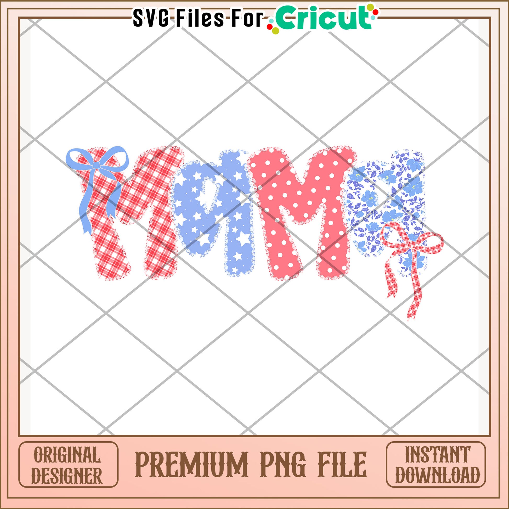 Mama bowtie design png, 4th of july design png, patriotic theme png