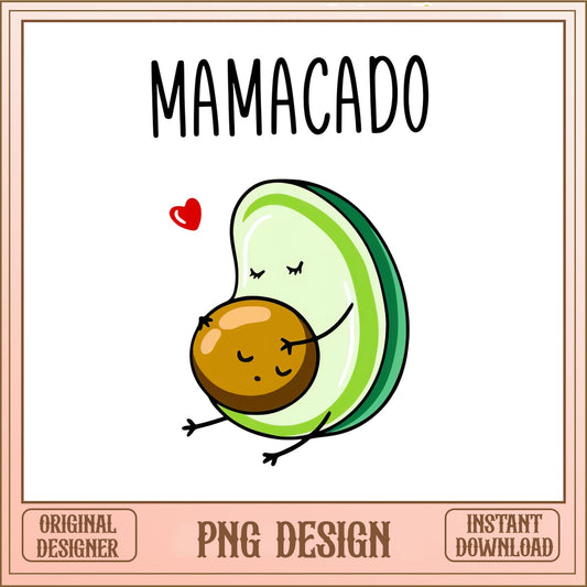 Mamacado PNG, Cute Avocado Mom PNG, Funny Mother's Day PNG