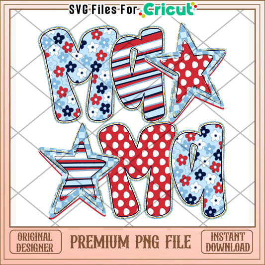 Mama logo letter bowtie design png, independence day png, america freedom​  png