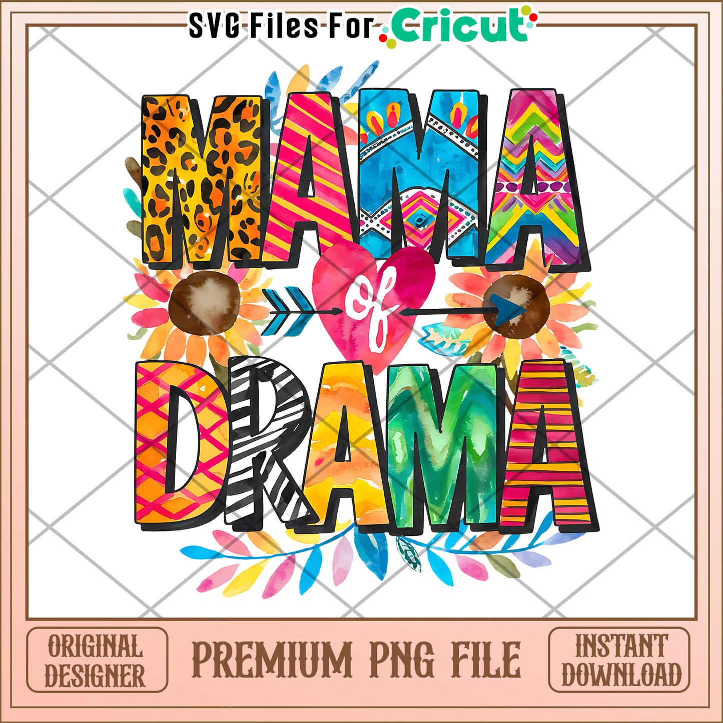 Mama of Drama PNG Design