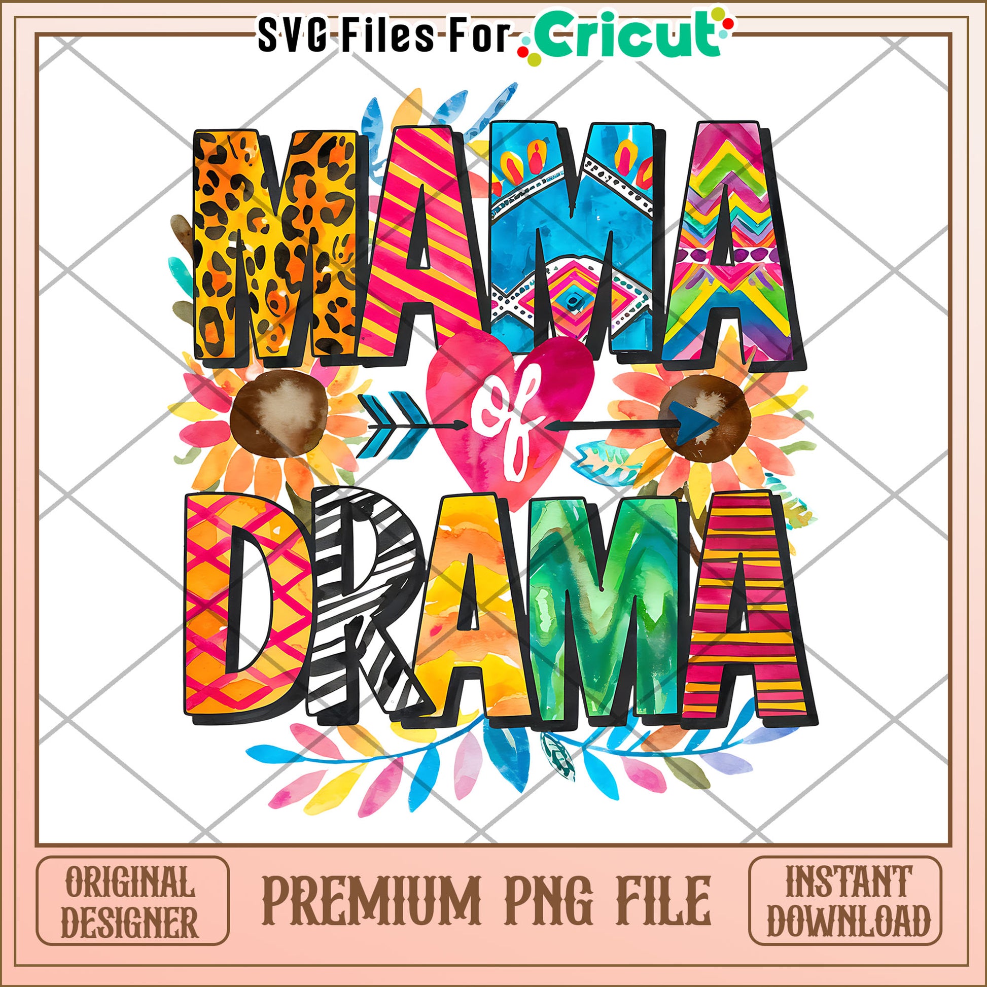 Mama of Drama PNG Design