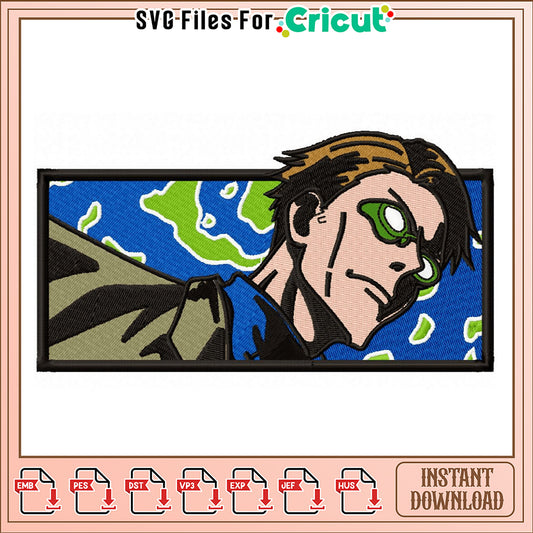 Man Cartoon Embroidery Design Instant Download