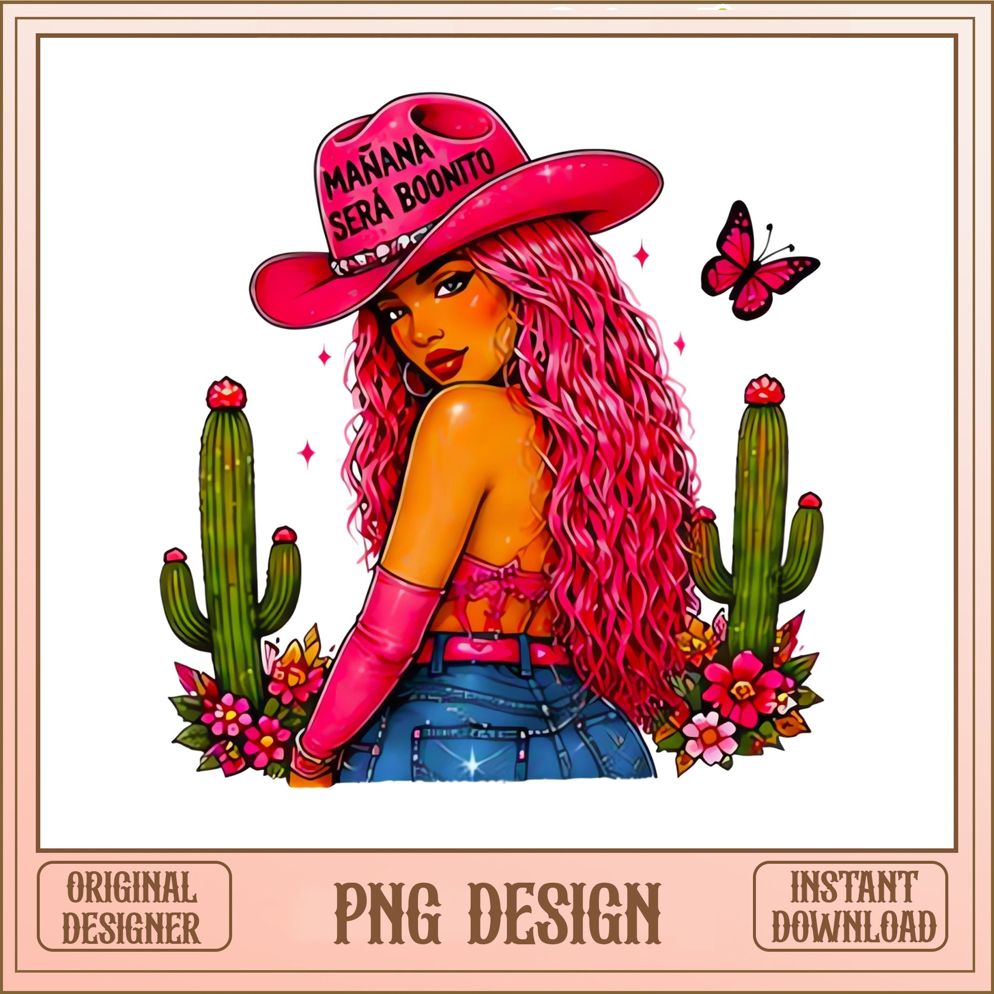 Manana Sera Bonito Cowgirl PNG, Pink Cowgirl Sublimation PNG, Latina Girl PNG