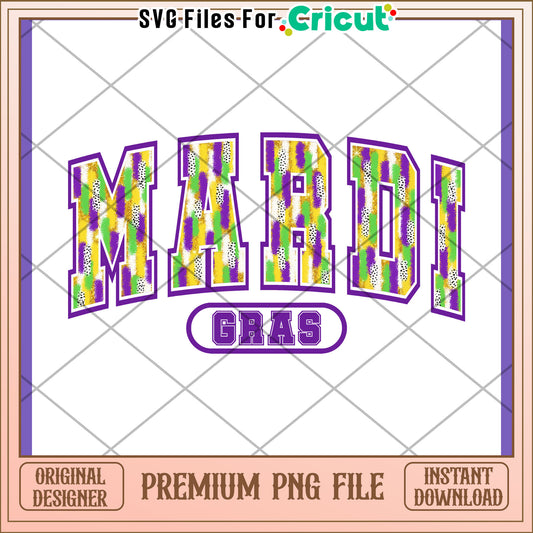 Mardi Gras Colorful PNG Design for Festive Crafts