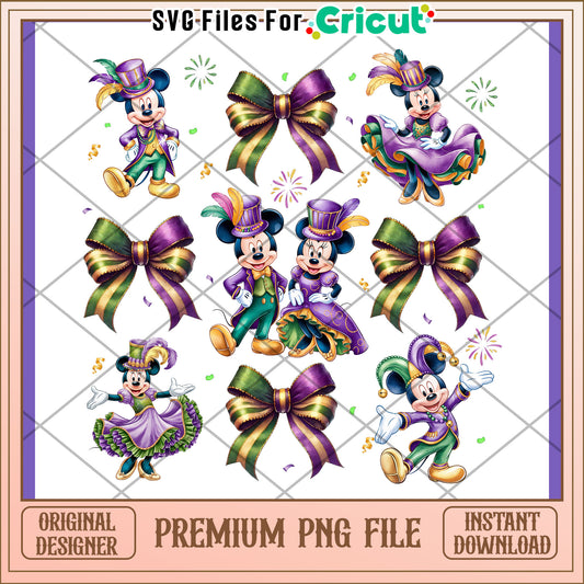 Mardi Gras Mickey Minnie PNG Images