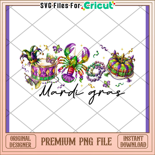 Mardi Gras PNG Design Instant Download