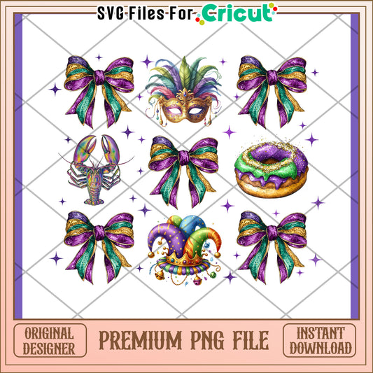 Mardi Gras PNG Images Bows, Mask, More