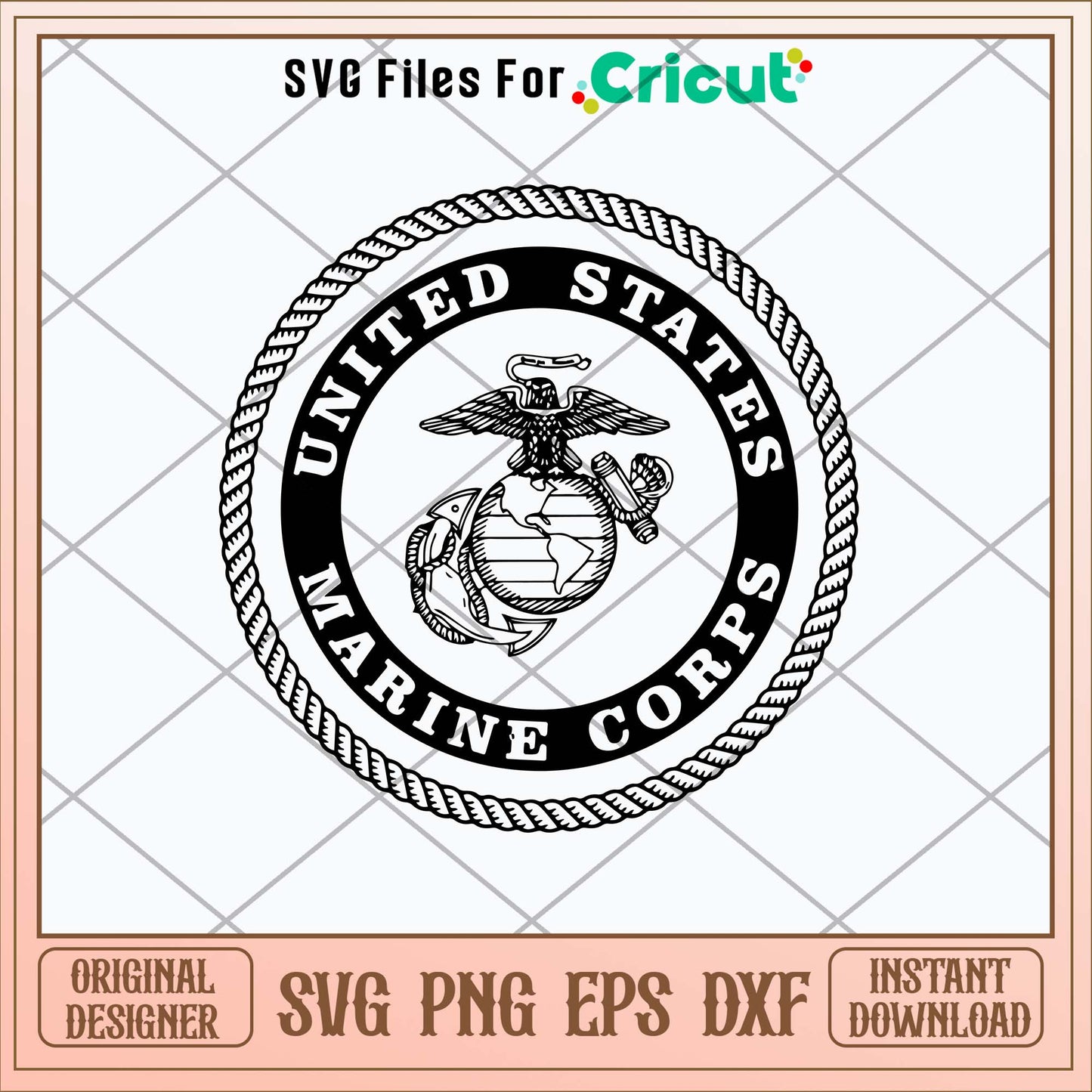 Marine Corp Globe and Anchor seal Svg