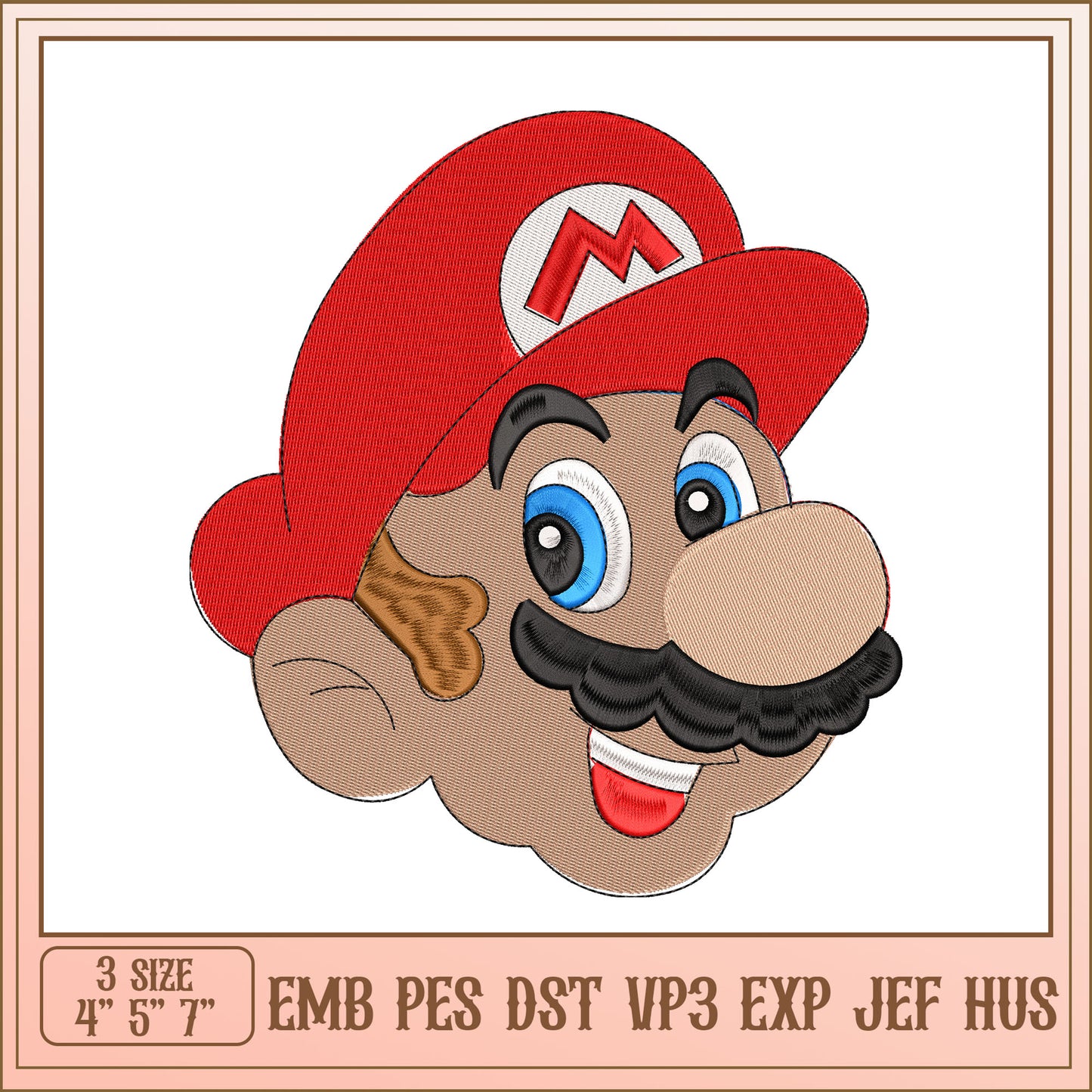 Mario Embroidery Design