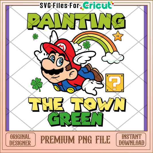 Mario Painting Town Green PNG