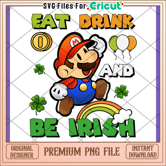 Mario St Patricks Day PNG Design