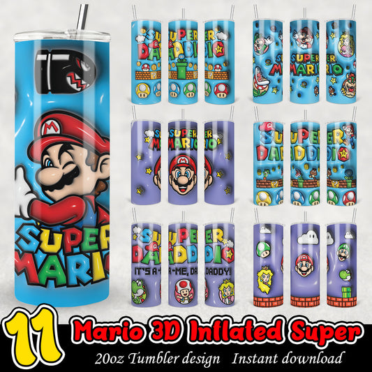 Super Mario 3D Inflated Cartoon Tumbler Bundle, Super Mario tumbler bundle