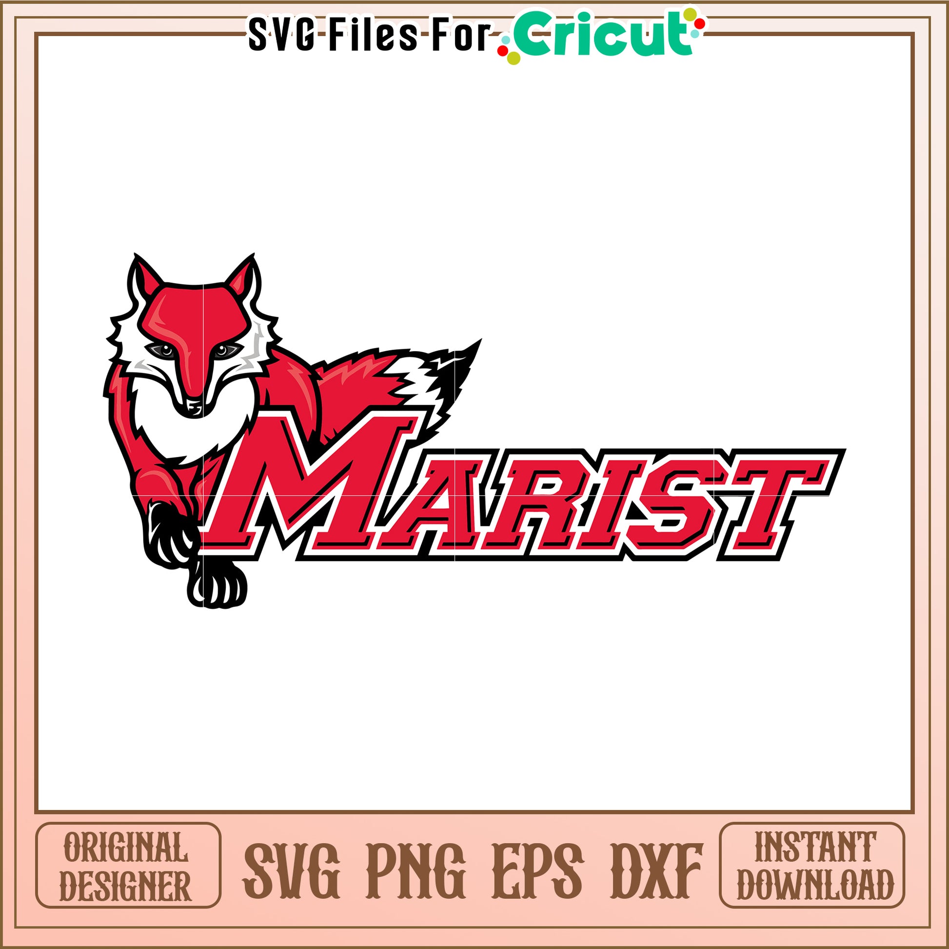 Marist Fox Logo SVG Design for Cricut, Ideal for Personalized Projects