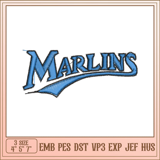 Marlins Embroidery Design - EMB, PES, DST