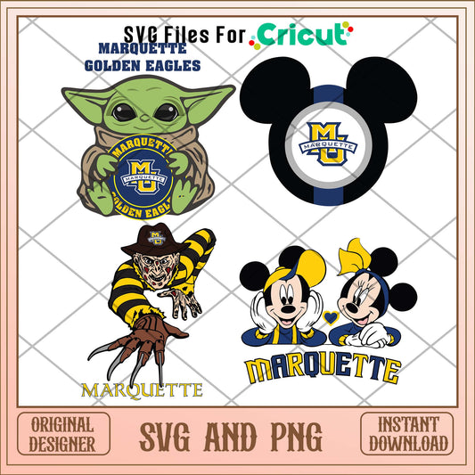 Marquette Golden Disney svg, Marquette Golden svg bundle, NCAA svg