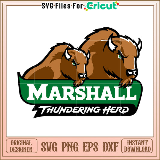 Marshall Thundering Herd logo design for Cricut projects, perfect for crafts