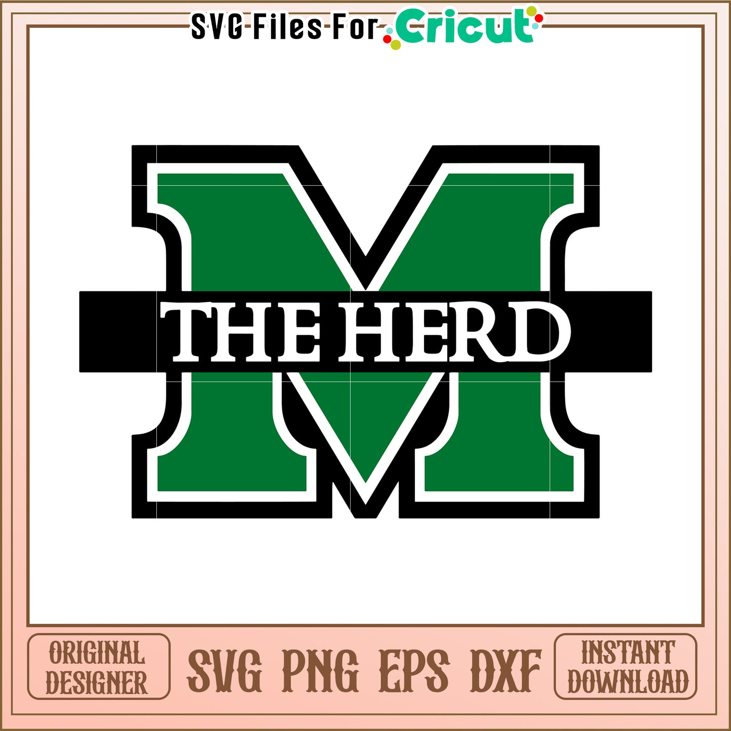 Marshall University Herd Logo SVG Design, perfect for Cricut crafts and projects