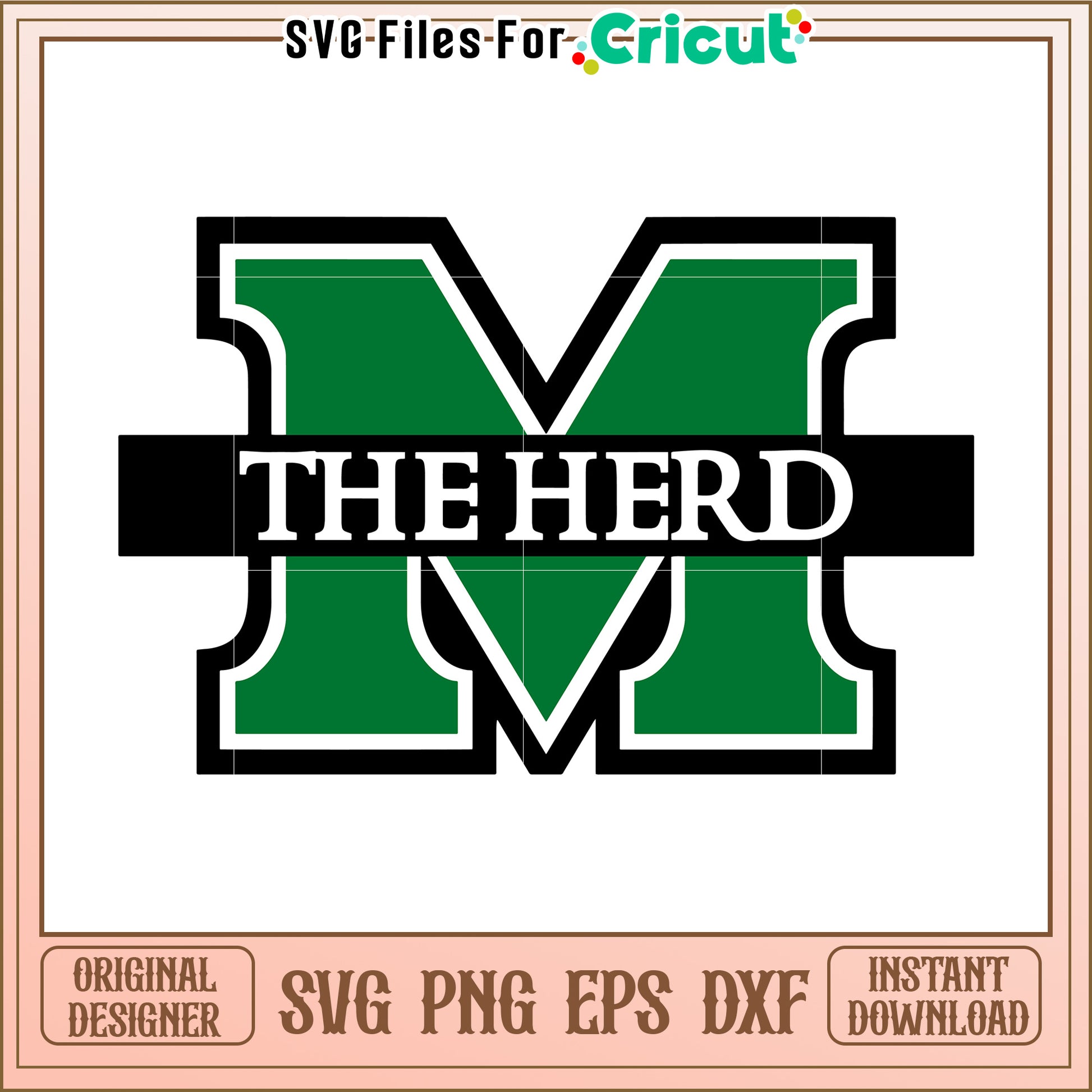 Marshall University Herd Logo SVG Design, perfect for Cricut crafts and projects