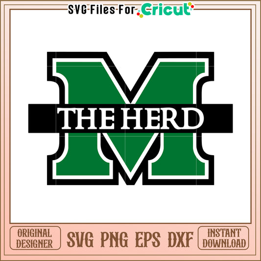 Marshall University Herd Logo SVG Design, perfect for Cricut crafts and projects