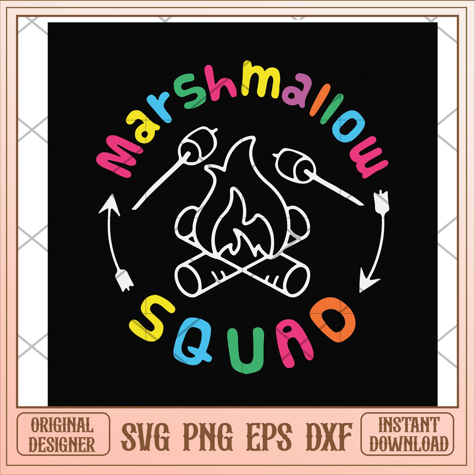 Marshmallow squad camping svg, marshmallow svg, camping svg