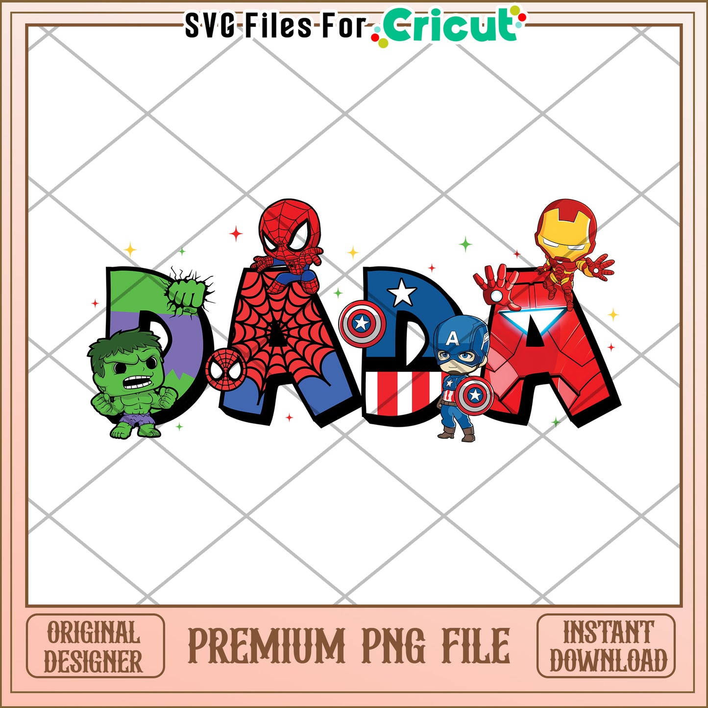 Marvel Dad PNG Superhero DADA Design