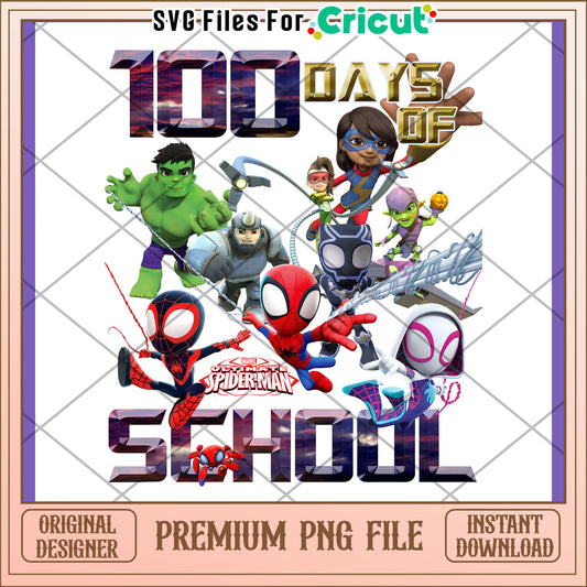 Marvel Spider-Man 100 Days of School PNG