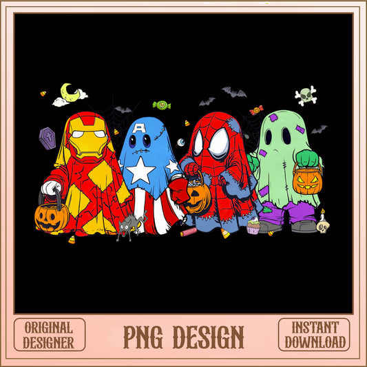 Marvel Ghost Halloween PNG, Avengers Superheroes Trick Or Treat, Spiderman PNG