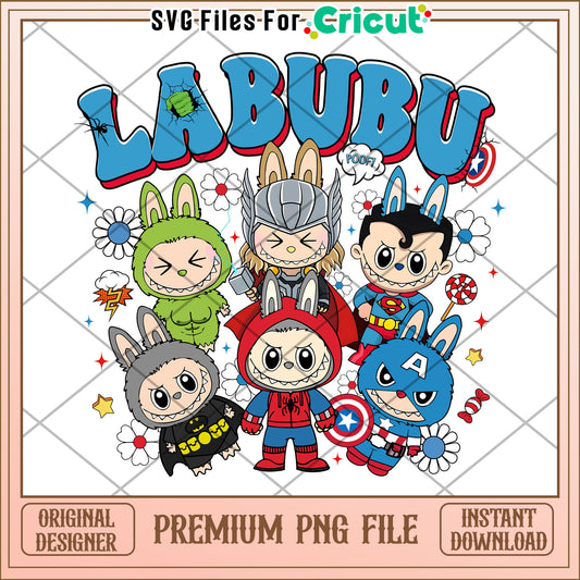 Marvel avengers labubu png, labubu dolls png, popmart labubu png
