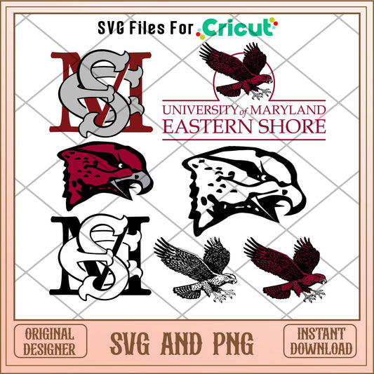 Maryland Eastern Shore Hawks svg, Maryland Hawks svg bundle, NCAA svg