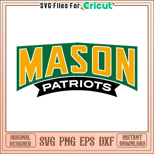 Mason Patriots Logo Design for Cricut Projects, Download SVG and PNG Files