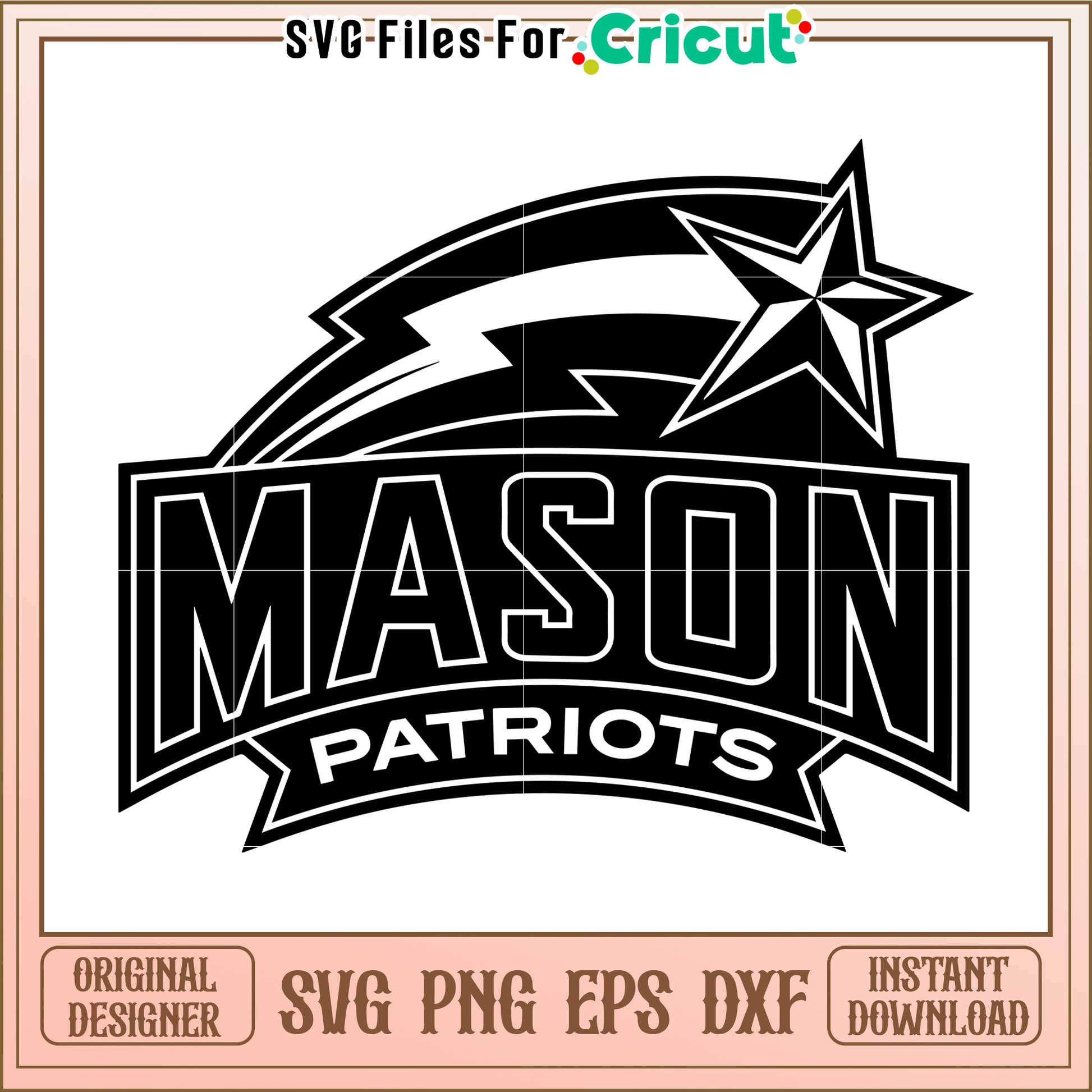 Mason Patriots Logo Design for Cricut, Instant Download for DIY Projects