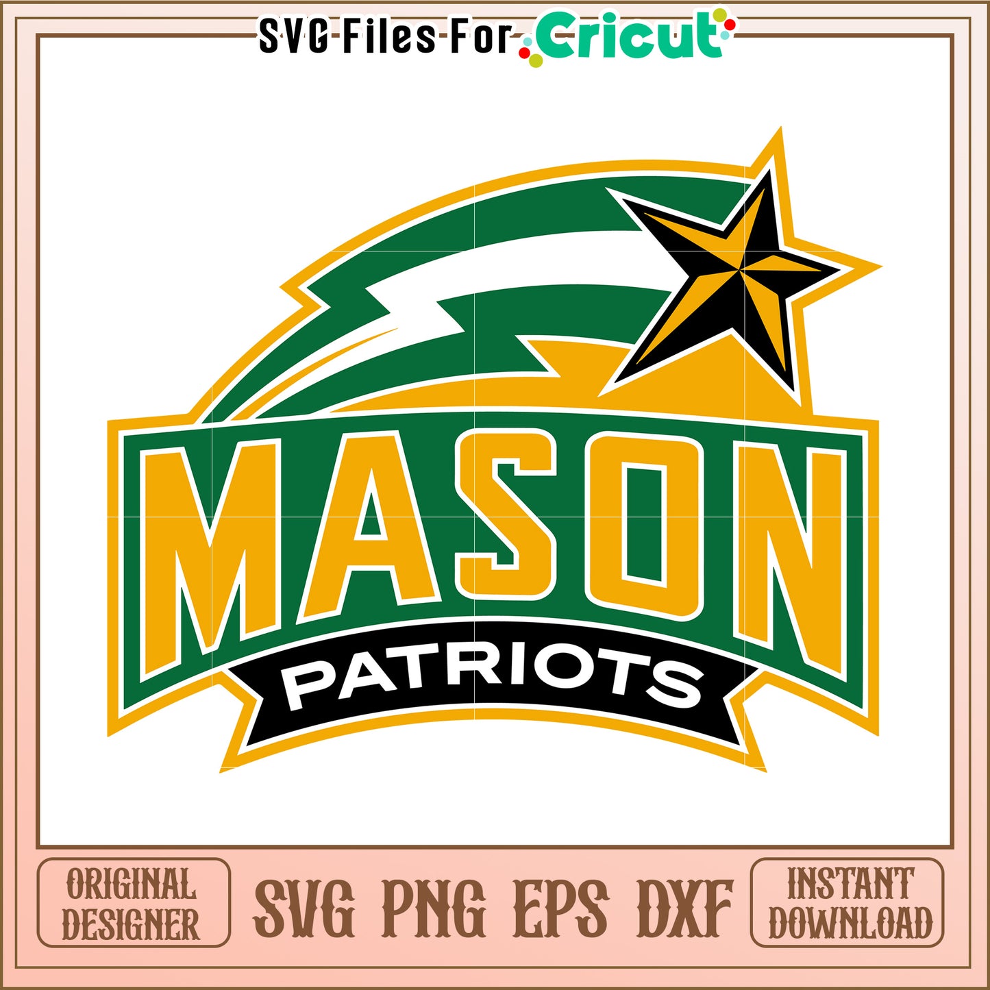 Mason Patriots SVG file for Cricut, perfect for custom sports projects