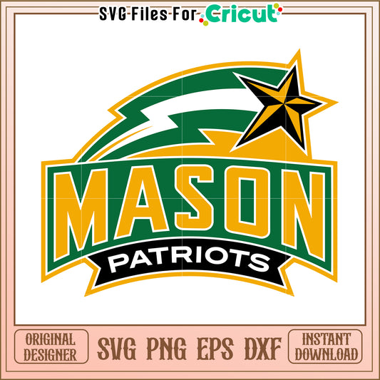 Mason Patriots SVG file for Cricut, perfect for custom sports projects