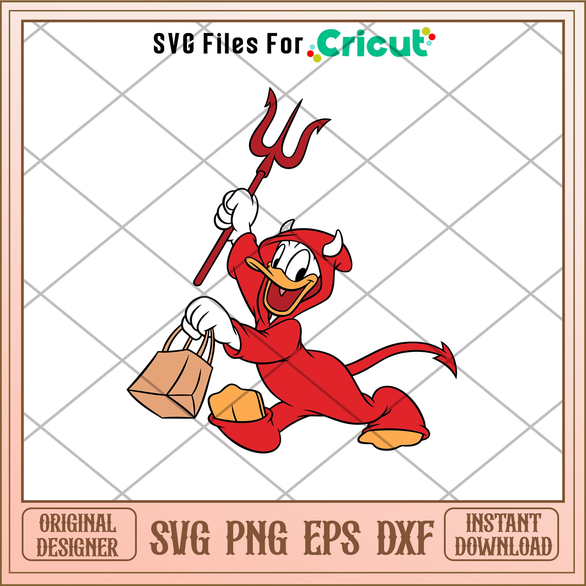 Donald duck devil halloween svg