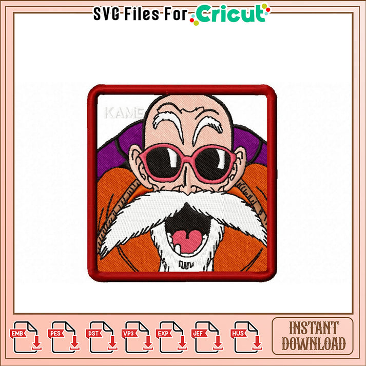 Master Roshi Embroidery Design Instant Download – svg files for cricut