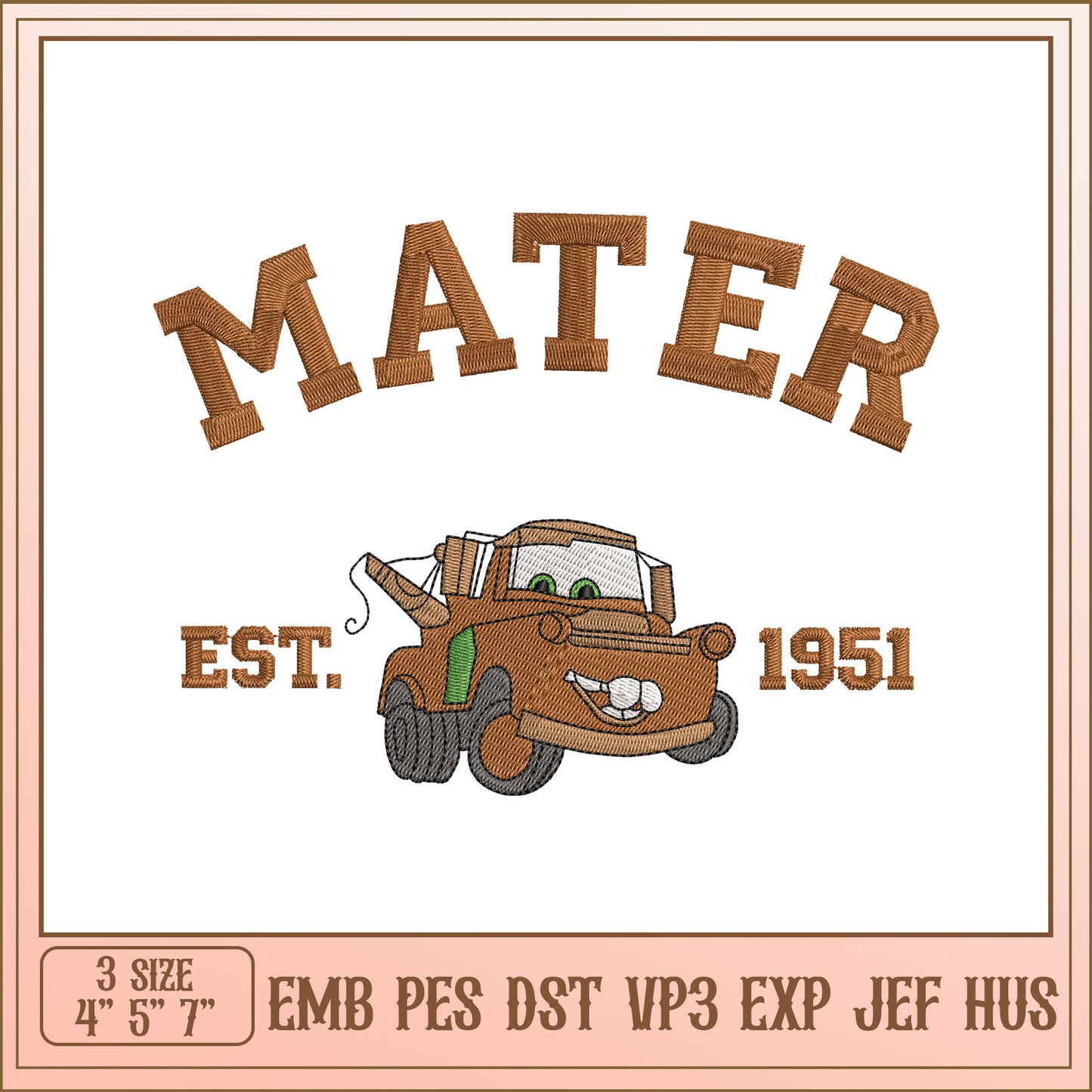 Mater Truck Embroidery Design